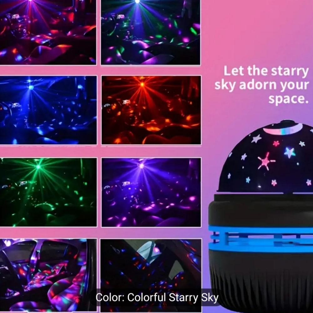 USB Moon & Stars Night Light w/ Auto-Rotating Projector, Touch Control - Picture 8 of 12